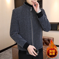秋冬新款男士商务休闲简约百搭加绒加厚毛呢大衣夹克外套D118P140，男装夹克，电商B226-2（原B217-2）