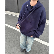 高品质连帽毛衣男士半开衫针织衫宽松情侣套头上衣潮MY0641-P78，男装针织衫/毛衣，星座308B-2