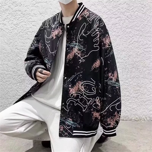 春秋季外套男韩版潮流棒球服修身夹克褂子帅气春秋款上衣休闲男装图片