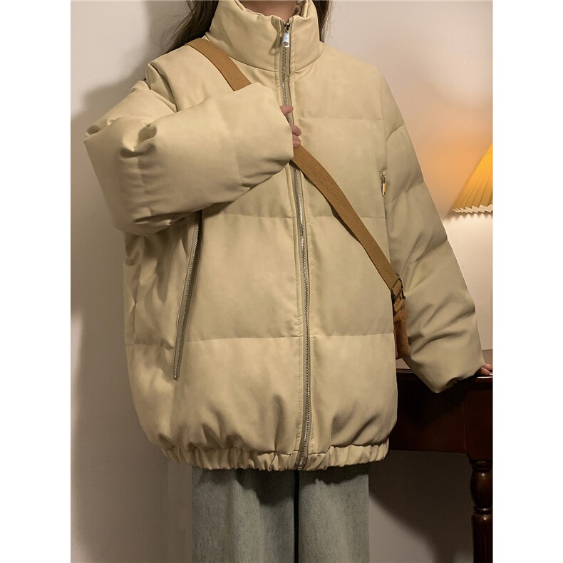 中性PU皮复古做旧双侧金属拉链夹克式加棉棉衣男MY77092P130控198，男装夹克，星座227-7