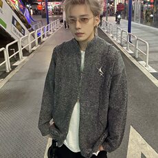 【有货】DM519-P58新款毛衣男鹿毛绒小众破洞高街立领开衫外套男，男装针织衫/毛衣，星座603-2