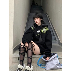 5285-P55纯棉华棉复合原版刺绣秋冬宽松连帽卫衣薄款/加绒，女装卫衣/绒衫，星座617A-2