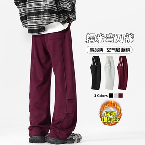 空气层糯米弯刀裤男大码加绒cleanfit长裤K1687J加绒-特P55控98图片