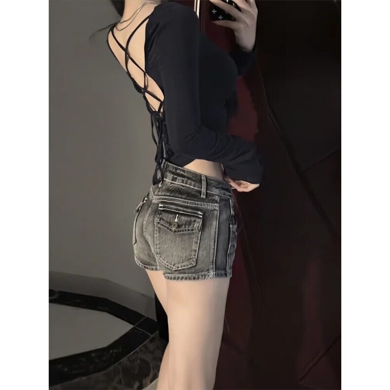 2025新款女夏季短裤牛仔裤,女装牛仔裤,星座506A