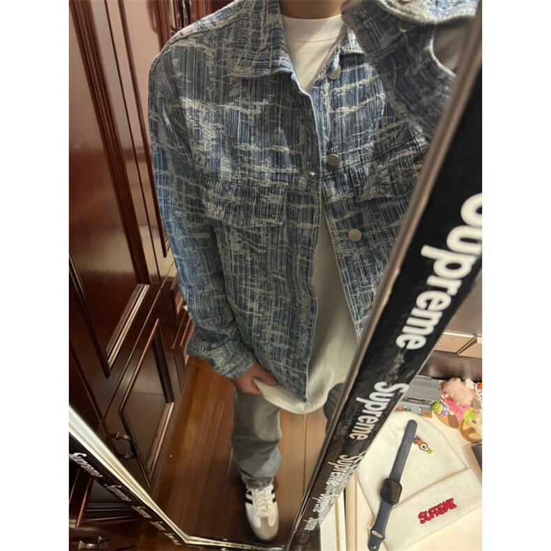 【有货】破坏线条牛仔外套男款潮牌高级感工装夹克TY861CC-特P70,男装夹克,星座1007（原301D）