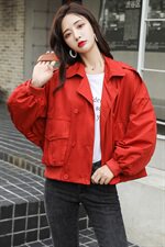 短款风衣外套女春秋新款韩版宽松小个子休闲百搭工装夹克上衣，女装风衣，微微衣阁