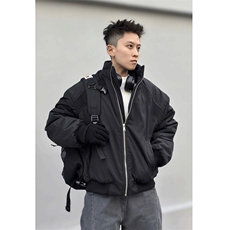 高品质春装新款老钱风美式高街解构立领棒球服飞行夹克潮休闲外套，男装夹克，电商A486-1