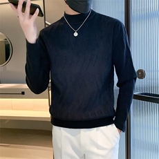 半高领毛衣男秋冬季厚款宽松保暖中领打底毛线衣针织衫男M828，男装针织衫/毛衣，星座1116A-2（原606A-1）
