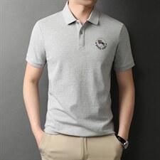 夏季新款男士翻领短袖t恤中年有领男装上衣服休闲POLO衫