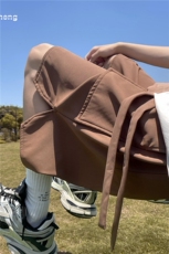 ins男生简约百搭冰丝短裤飘带宽松五分裤B315-K23323-p45控58，男装休闲裤，电商B315
