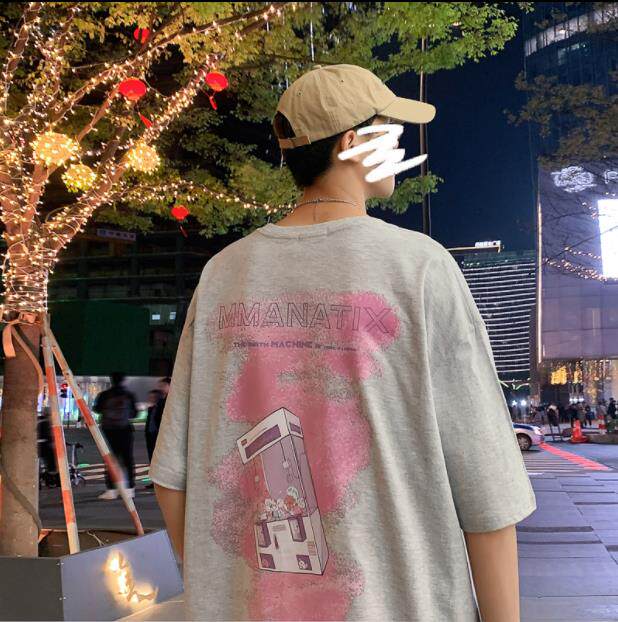 Equality港风潮牌JEW4ROOM韩版潮涂鸦印花短袖男oversize小众衣服,男装T恤,电商A129