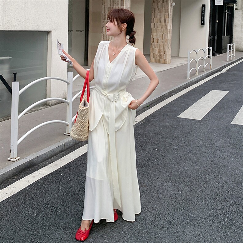 高级感御姐气质v领马甲半身裙两件套女2025夏季新款法式收腰显瘦,女装套装/套裙,浙宝305