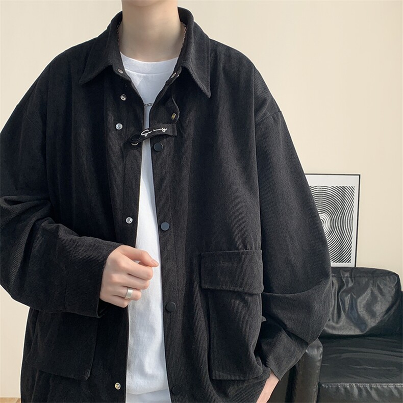 【春款现货】WT2386-P68控88大码长袖灯芯绒刺绣衬衫工装大口袋,男装夹克,电商D232
