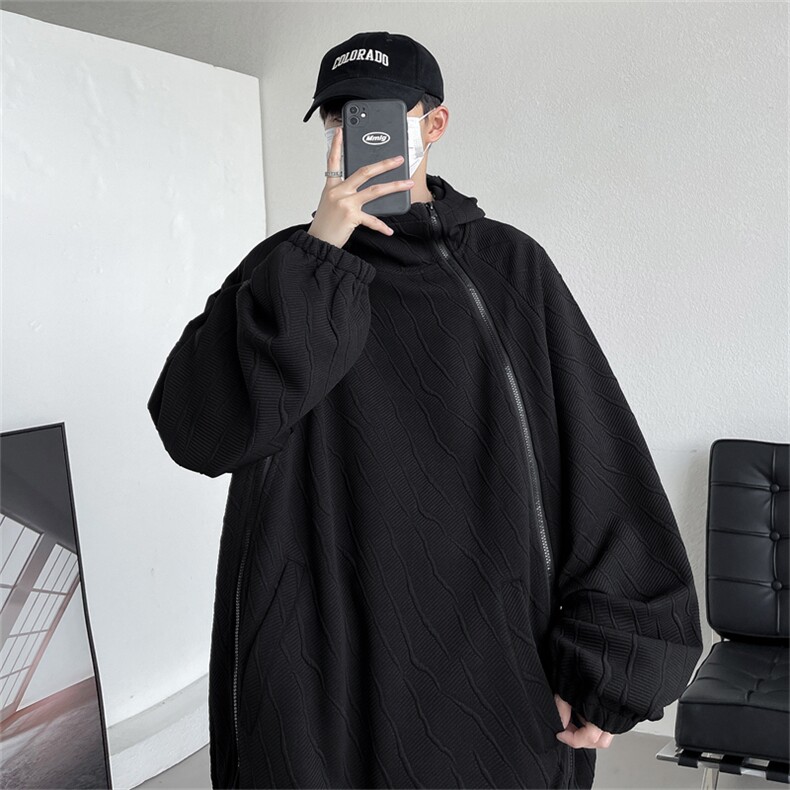 WY8126/P65秋装新款冲锋卫衣男款oversize潮牌美式高街重磅拉链,男装卫衣,电商A141