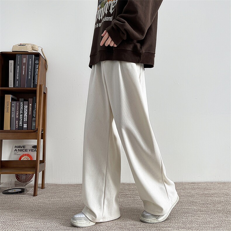 8XL-M特大码灯芯绒西裤男垂感宽松直筒休闲糯米阔腿裤K987P50控68，男装西裤，电商D206-1