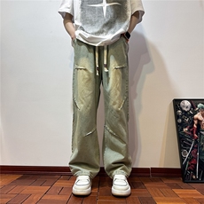 k1077-p55-控78现货宽松拉链cleanfit牛仔裤马丁靴黑暗，男装牛仔裤，星座116