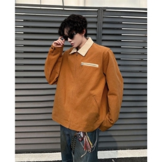 8XL-M春季水洗帆布短款夹克男生vintage美式复古工装外套JK003P98，男装夹克，电商B312