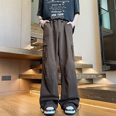 美式高街褶皱口袋休闲裤男复古百搭直筒伞兵裤子XK83-P57，男装休闲裤，星座208-5