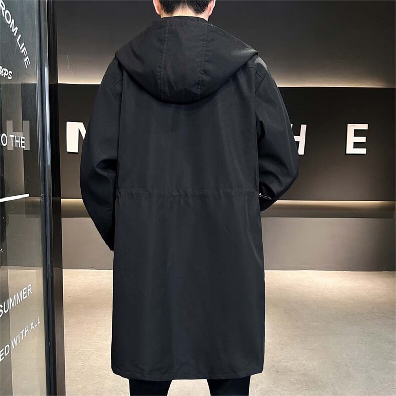高品质秋季连帽休闲中长款百搭风衣外套XZ402-2-P115控158货足,男装风衣,星座402-2