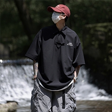 夏季新款山系半拉链polo衫短袖XZ604-PL100-P55控68，男装T恤，星座604