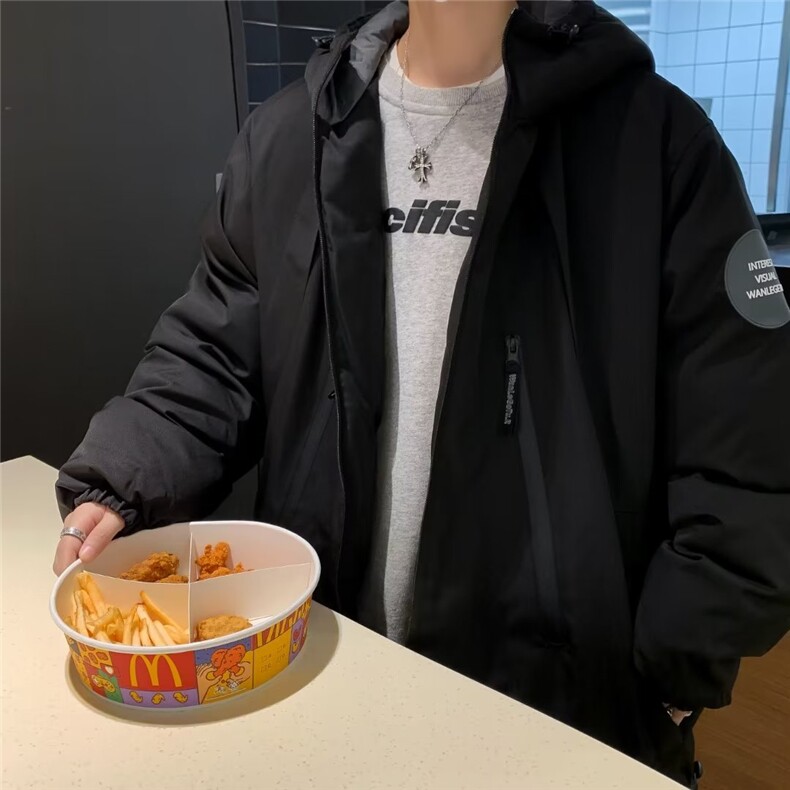 冬季机能风连帽冲锋衣棉服男潮牌宽松oversize棉衣外套MY909-P98图片