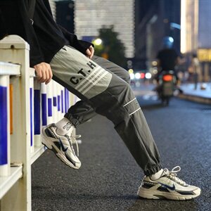 2021春秋新款工装裤九分裤束脚小脚裤潮牌男士宽松休闲裤DS882T图片