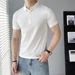 B353 T8690 P48 M-3XL 夏季2025新款男士冰丝凉感速干短袖T恤 白图片