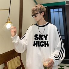 美式三杠条纹复圆领卫衣秋冬男女宽松长袖SW2478-P45控6850棉，男装卫衣，电商B370