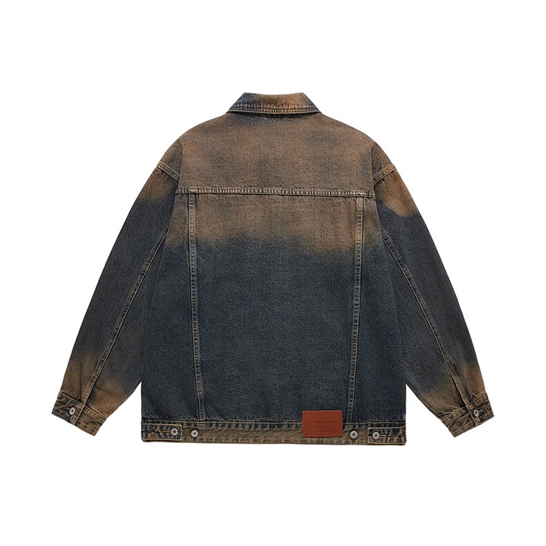 秋季新款宽松工装大码水洗牛仔夹克外套N3076/P135,男装夹克,星座202-1