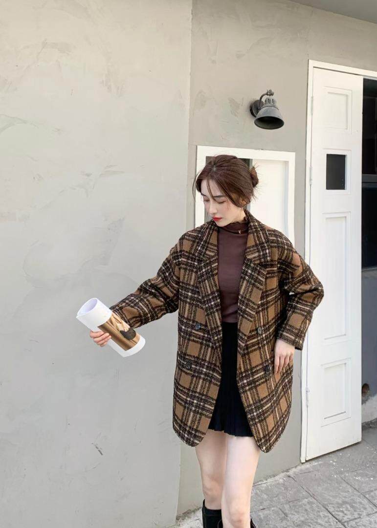 【现货】秋冬新款格子外套，其它，芷炫