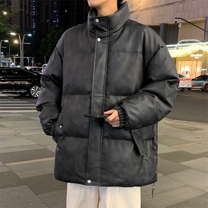 可二开高品质潮牌宽松PU皮衣棉服情侣棉衣A161-MY8170图片