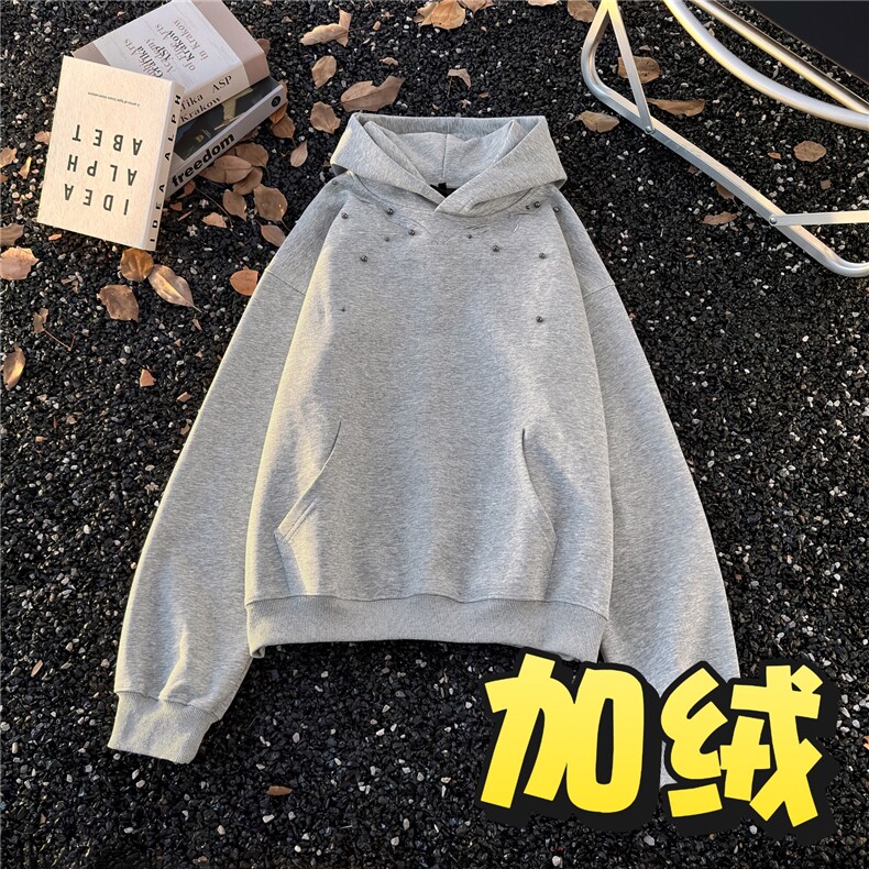 W10922-P58网图现货美式重磅Cleanfit复古加绒加厚刺绣连帽卫衣,男装卫衣,星座1608