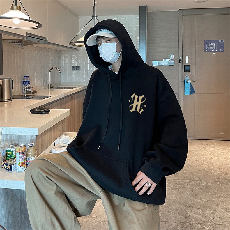 秋款美式重磅华棉男士宽松连帽卫衣XZ310B-W139-P50加绒P60,男装卫衣,星座310B