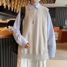 针织背心男春季韩版潮流ins毛衣马甲潮牌港风宽松坎肩MJ404-P35，男装背心/马甲，星座1008