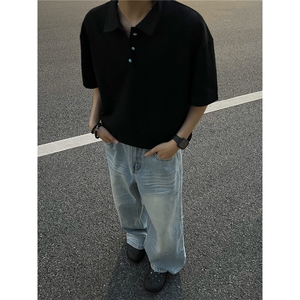 夏装新款绿松石扣子翻领重磅短袖T恤夏季男装半袖POLO衫S426特28图片