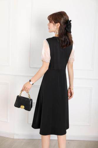 尖领花边连衣裙，女装连衣裙，千禧宏运