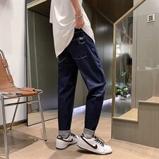 日系宽松微锥形牛仔裤男士百搭水洗N1018P40，男装牛仔裤，星座1116-2
