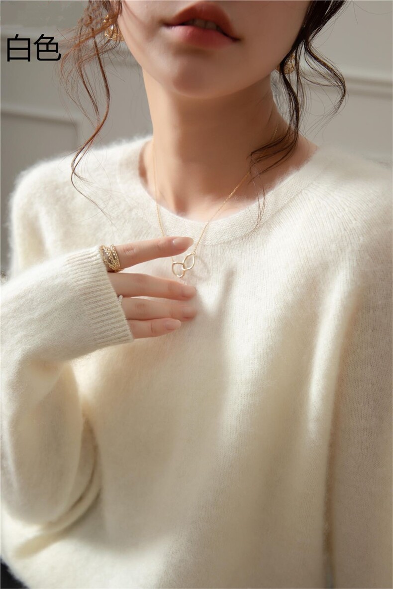 女士秋冬羊毛衫圆领柔软贴肤秋冬保暖休闲时尚图片