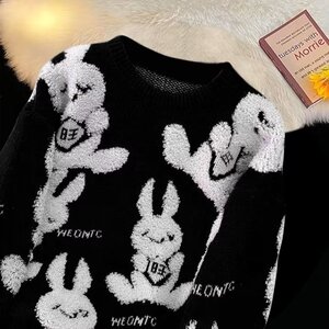 红色毛衣宽松外穿2023年新款兔年本命年衣服M5066P52图片