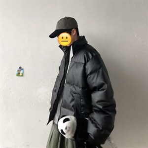 主推港风宽松棉衣PU皮衣休闲加厚棉服棉袄帅气面包服MY001-P90,男装皮衣,星座1008-2