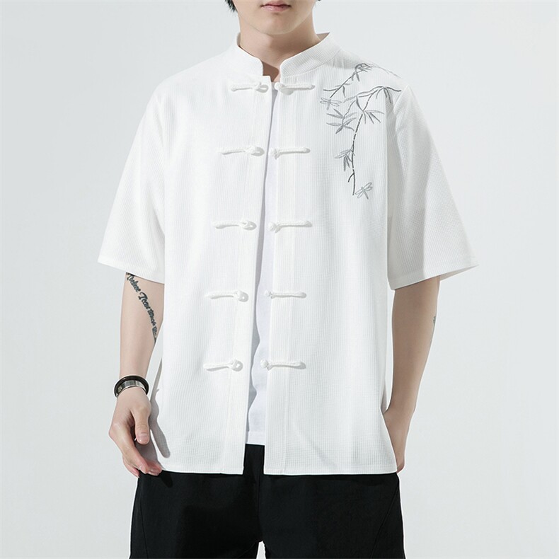 新中式风潮T恤短袖民族服饰刺绣汉服时尚唐装T329-P58,男装T恤,电商A227