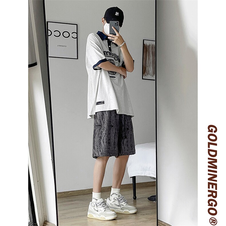 时尚潮牌ins男潮流春秋潮休闲裤简约五分裤镂空DK06542-P38,男装休闲裤,星座308B-2