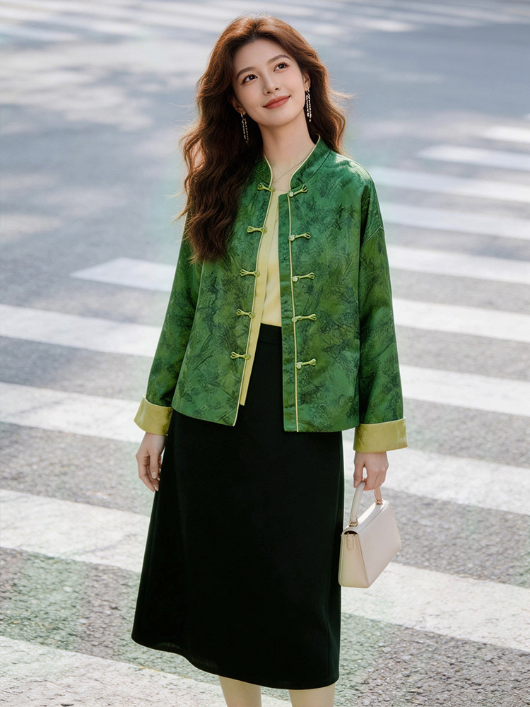 芷墨春季新款复古盘扣设计感新中式气质外套显高显瘦日常通勤女,女装短外套,芷墨服饰