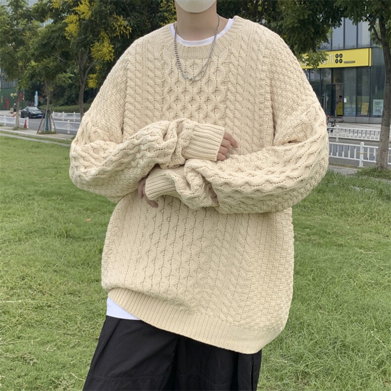 麻花毛衣男秋季圆领潮牌针织衫ins韩版宽松线衣外套MY0626-P45,男装针织衫/毛衣,星座308B-1