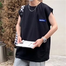 背心男无袖韩版潮纯色高街帅气2023夏季新款ins宽松t恤W2932-P22，男装背心/马甲，星座412-2