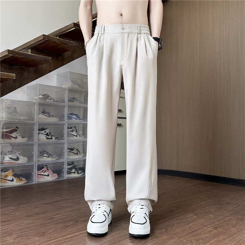 西裤男生直筒宽松垂坠感高级感夏季薄款休闲裤美式高腰休闲裤,男装西裤,星座410-7