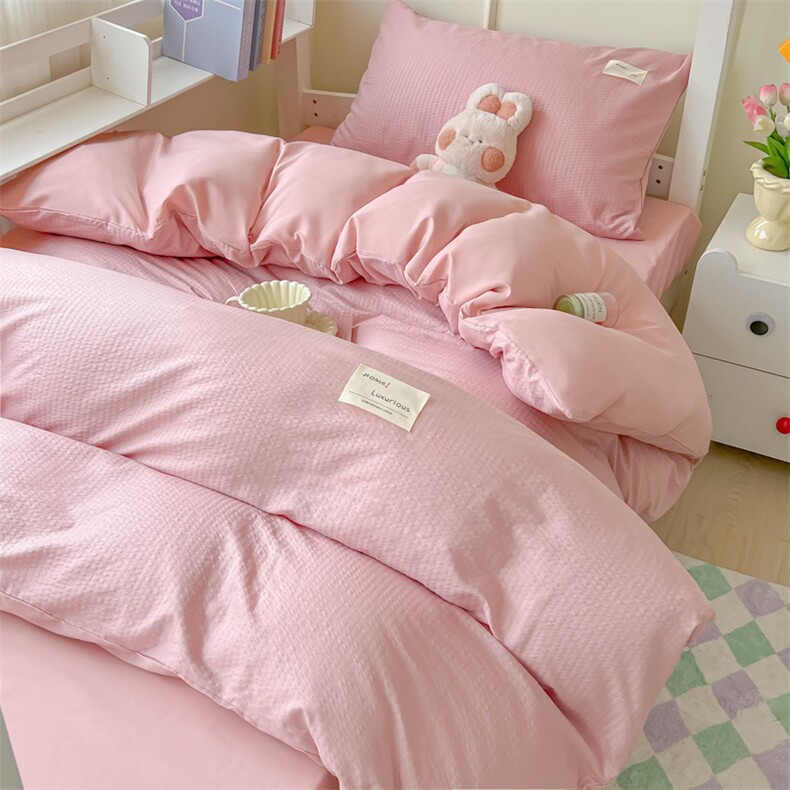 新款泡芙格学生三件套泡芙格，床品套件，一起卖家纺