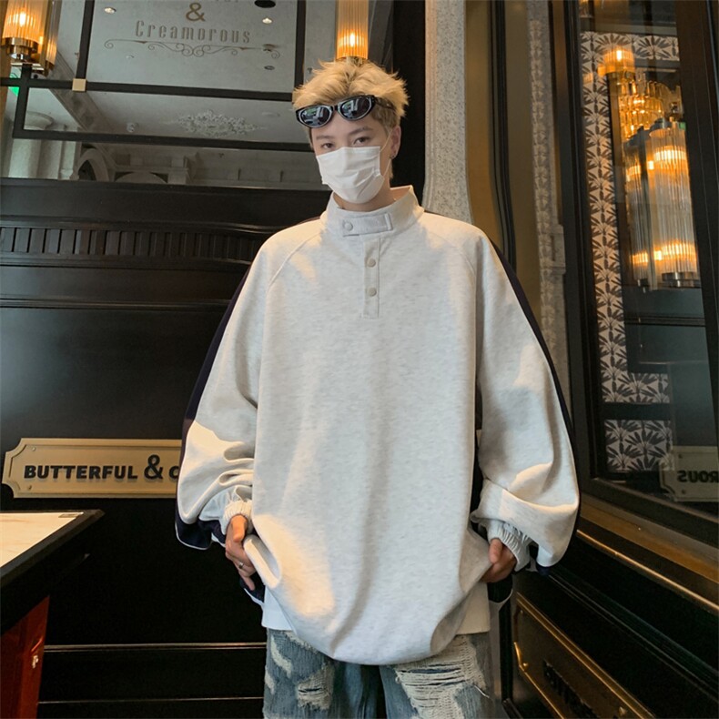 量大优供视频拼接排扣圆领长袖卫衣男cp82-特p：30,男装卫衣,电商B371