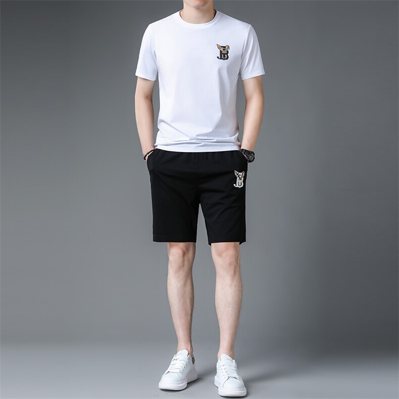 C231117钱塘2020-2夏季新款男士休闲运动套装时尚潮流两件套P116,男装休闲套装,钱塘207-2