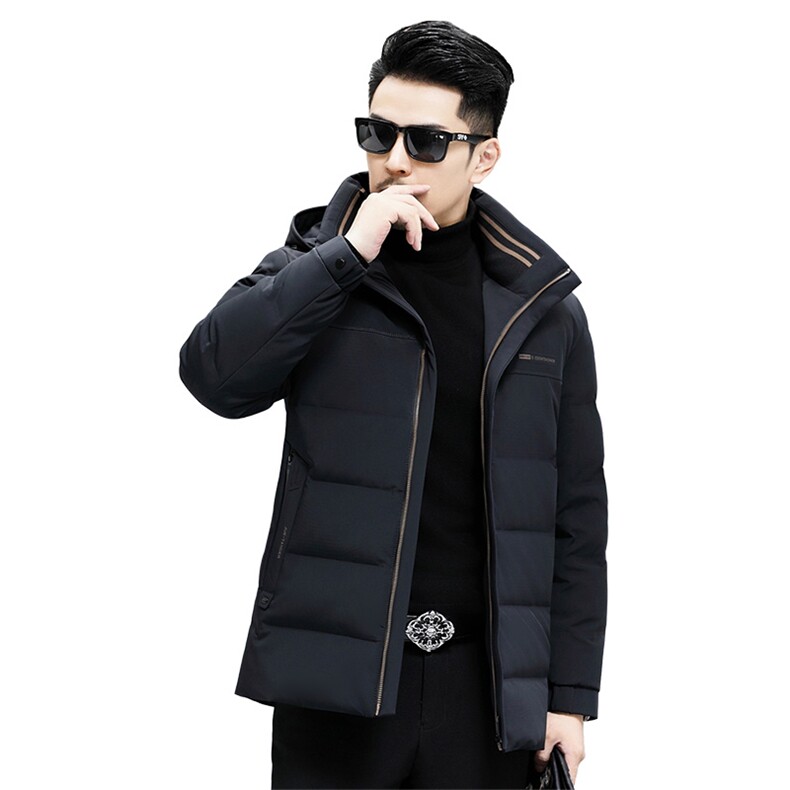 B8961钱塘2020-3商务连帽冬季厚款简约新款中年男士羽绒服P278,男装羽绒服,钱塘207-3